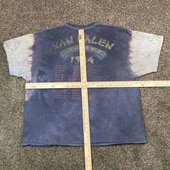1984 Van Halen Grunge T Shirt Tour of The World Concert 80s Customized Band O/S - Picture 11 of 11